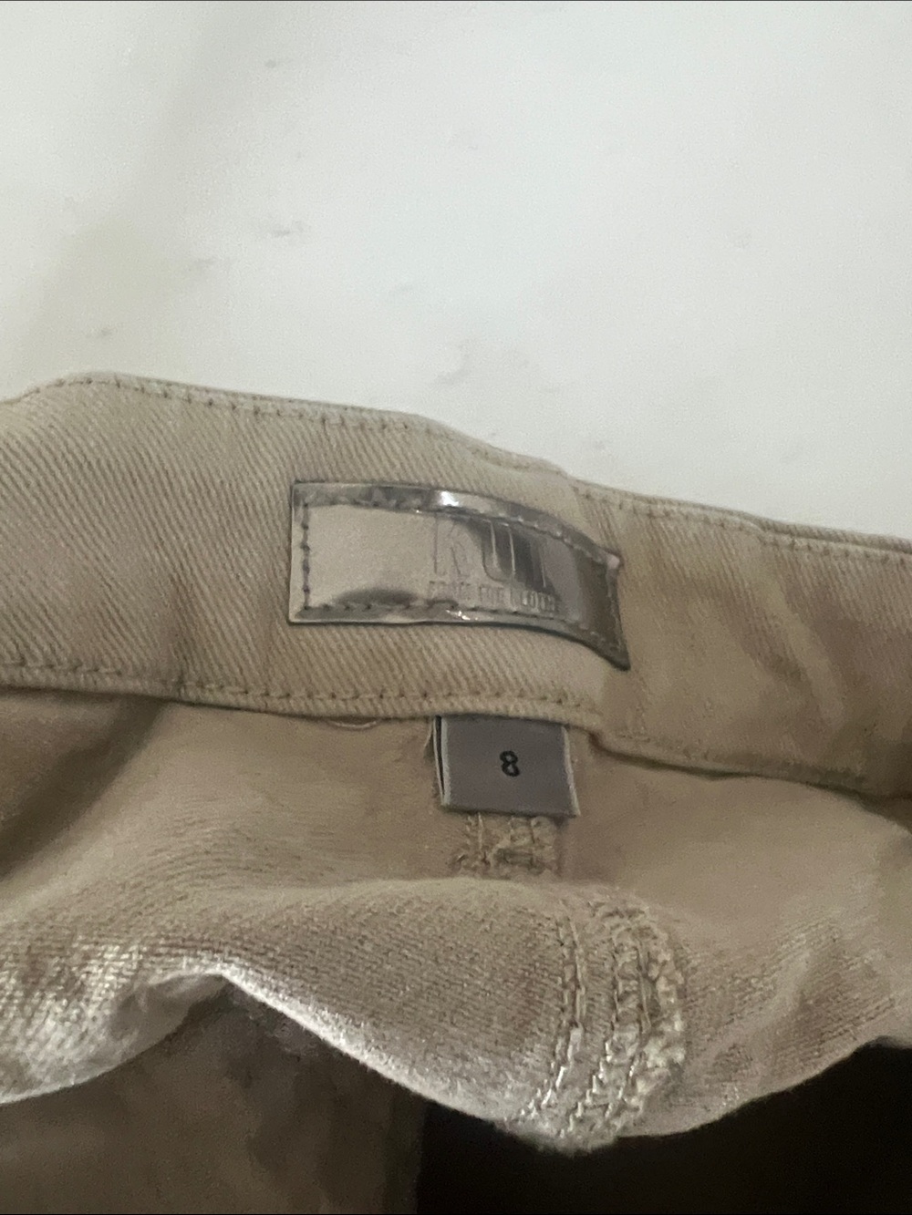 Kut from the Kloth Jodi High Rise Wide Leg Pants in Beige - Picture 3 of 7